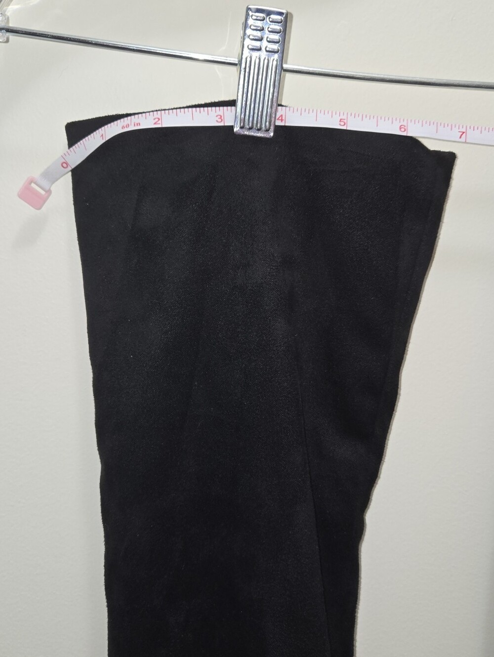 ShoeNTale Black Suede Feel Over-the-Knee Pointed Toe Boots - Picture 4 of 9